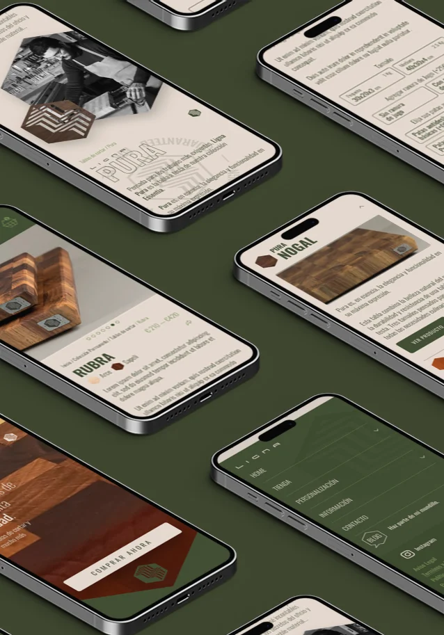 Mockup ligna wood design web a medida