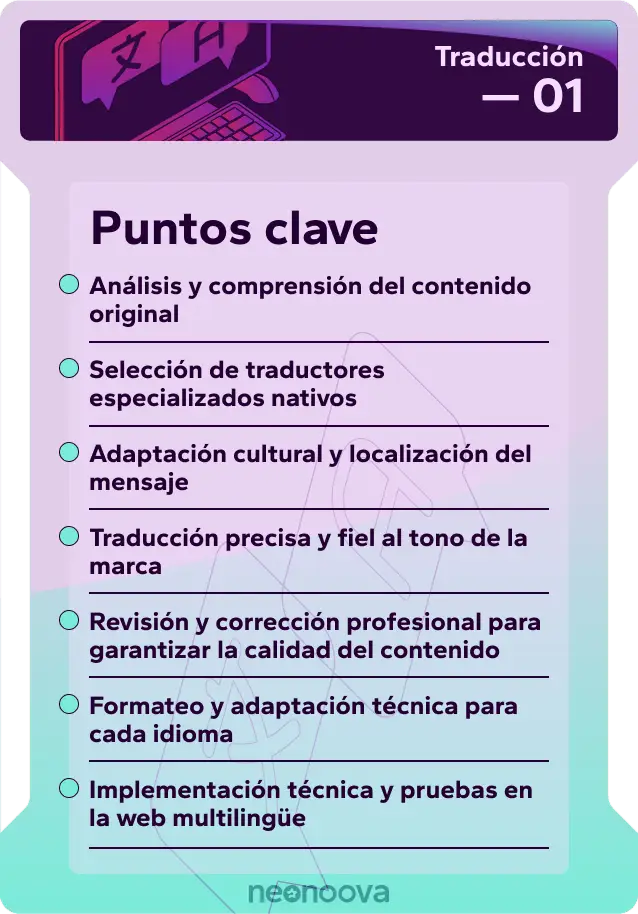 Puntos clave de traducción web
