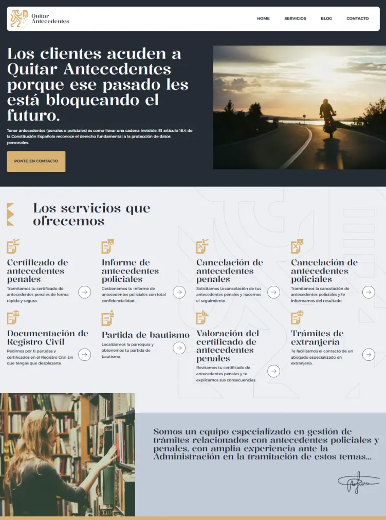 web corporativa antecedentes diseño web para abogados
