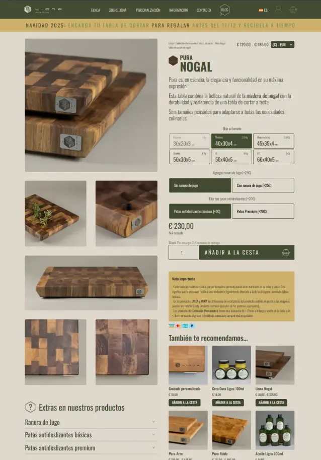 Ligna Ficha de producto e-commerce