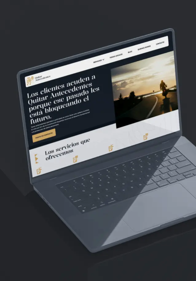 caso de éxito web corporativa para empresa Quitar Antecedentes