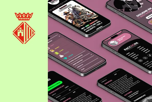 Mockup Mobile Raccoona diseño web en terrassa